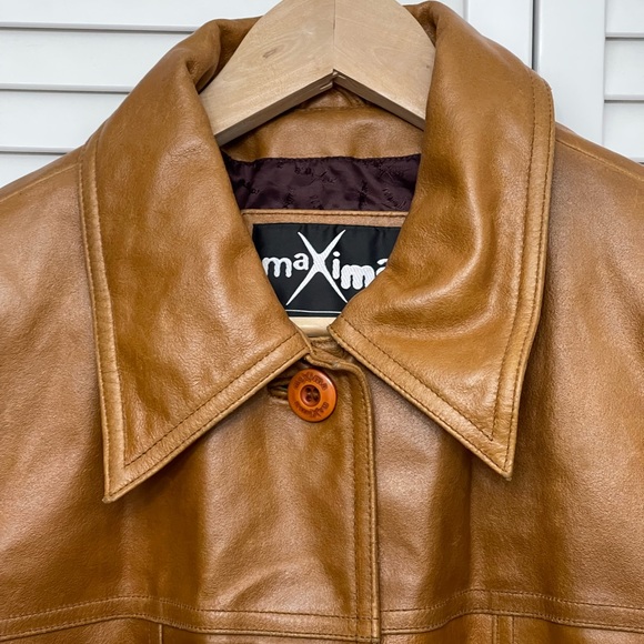 Vintage Light Brown, Tan, Wilson’s Leather Maxima Trench Coat with Belt size L - Picture 9 of 14